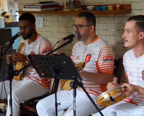 Caue Banjo, Tuca Maia Cantor e Cavaco e Hiago Duarte no Pandeiro